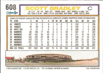 1992 O-Pee-Chee #608 Scott Bradley Back