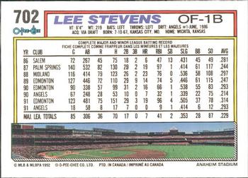 1992 O-Pee-Chee #702 Lee Stevens Back