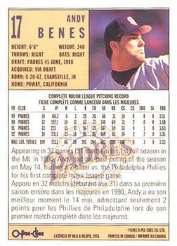 1993 O-Pee-Chee #17 Andy Benes Back