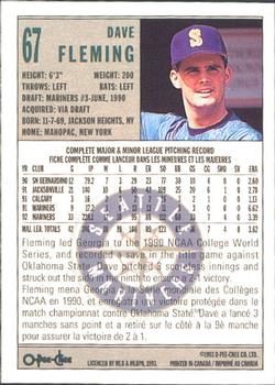 1993 O-Pee-Chee #67 Dave Fleming Back