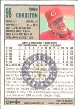 1993 O-Pee-Chee #98 Norm Charlton Back