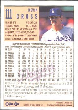 1993 O-Pee-Chee #111 Kevin Gross Back