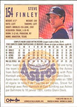 1993 O-Pee-Chee #154 Steve Finley Back
