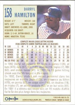 1993 O-Pee-Chee #158 Darryl Hamilton Back