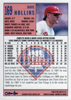 1993 O-Pee-Chee #169 Dave Hollins Back