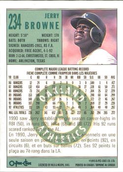 1993 O-Pee-Chee #234 Jerry Browne Back