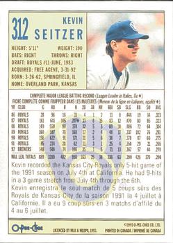 1993 O-Pee-Chee #312 Kevin Seitzer Back