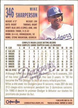 1993 O-Pee-Chee #346 Mike Sharperson Back