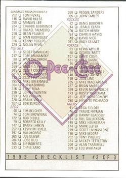 1993 O-Pee-Chee #396 Checklist 265-396 Front