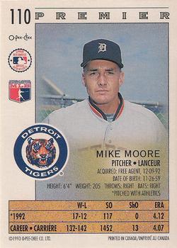 1993 O-Pee-Chee Premier #110 Mike Moore Back