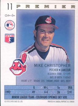 1993 O-Pee-Chee Premier #11 Mike Christopher Back