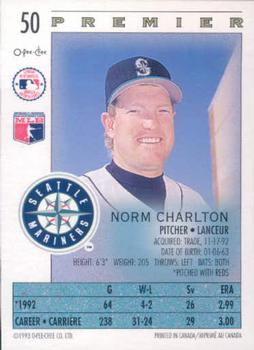 1993 O-Pee-Chee Premier #50 Norm Charlton Back