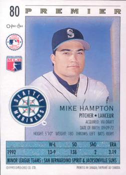 1993 O-Pee-Chee Premier #80 Mike Hampton Back