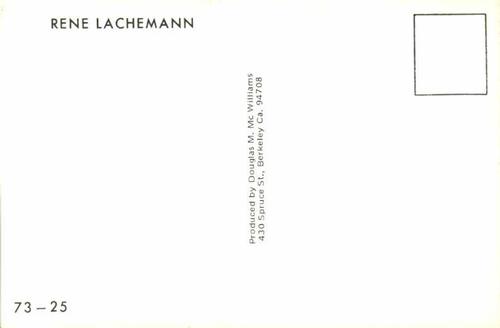 1973 Doug McWilliams Postcards #73-25 Rene Lachemann Back
