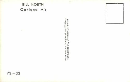 1973 Doug McWilliams Postcards #73-33 Bill North Back