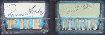 2013 Topps Triple Threads - Cut Above Relic Autographs Dual #TTDCA-5 Mel Ott / Rogers Hornsby Front