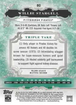 2013 Topps Triple Threads - Emerald #80 Willie Stargell Back