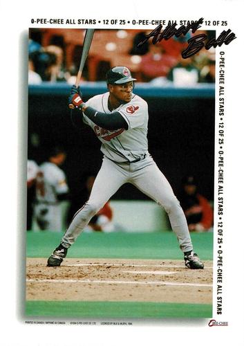 1994 O-Pee-Chee - All-Stars Gold Foil Exchange 5x7 #12 Albert Belle Front