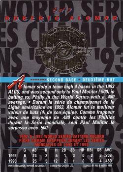 1994 O-Pee-Chee - World Champions #6 Roberto Alomar Back