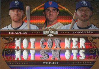 2013 Topps Triple Threads - Relic Combos #TTRC-HWL Chase Headley / David Wright / Evan Longoria Front
