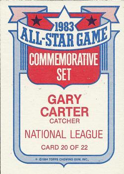 1984 Topps - Glossy All-Stars #20 Gary Carter Back