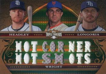 2013 Topps Triple Threads - Relic Combos Emerald #TTRC-HWL Chase Headley / David Wright / Evan Longoria Front