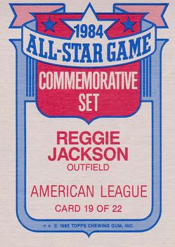 1985 Topps - Glossy All-Stars #19 Reggie Jackson Back