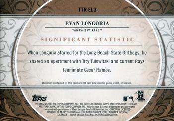 2013 Topps Triple Threads - Relics Sepia #TTR-EL3 Evan Longoria Back