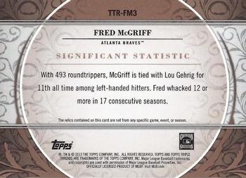2013 Topps Triple Threads - Relics Sepia #TTR-FM3 Fred McGriff Back