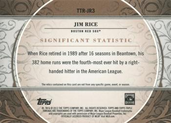 2013 Topps Triple Threads - Relics Sepia #TTR-JR3 Jim Rice Back