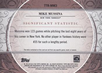 2013 Topps Triple Threads - Relics Sepia #TTR-MM3 Mike Mussina Back