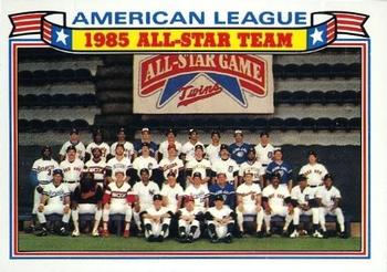 1986 Topps - Glossy All-Stars #11 American League All-Star Team Front