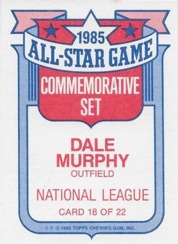 1986 Topps - Glossy All-Stars #18 Dale Murphy Back