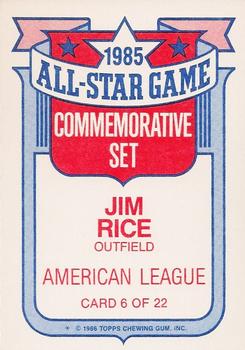 1986 Topps - Glossy All-Stars #6 Jim Rice Back