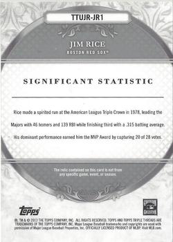 2013 Topps Triple Threads - Unity Relics #TTUJR-JR1 Jim Rice Back