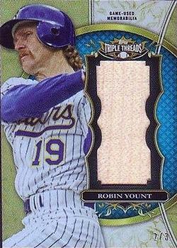 2013 Topps Triple Threads - Unity Relics Sapphire #TTUJR-RY Robin Yount Front