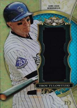 2013 Topps Triple Threads - Unity Relics Sapphire #TTUJR-TT1 Troy Tulowitzki Front