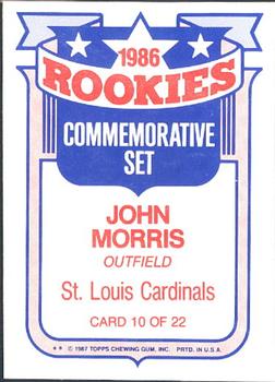 1987 Topps - Glossy Rookies #10 John Morris Back