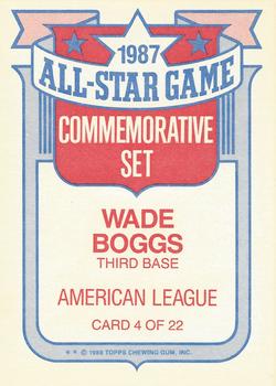 1988 Topps - Glossy All-Stars #4 Wade Boggs Back