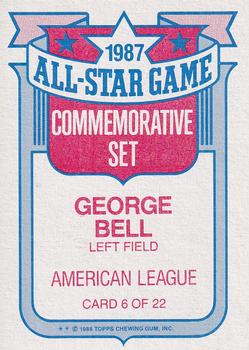 1988 Topps - Glossy All-Stars #6 George Bell Back