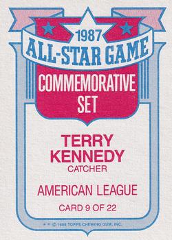 1988 Topps - Glossy All-Stars #9 Terry Kennedy Back