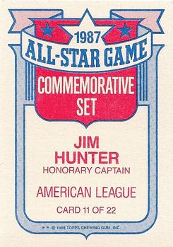 1988 Topps - Glossy All-Stars #11 Jim Hunter Back