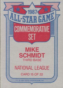 1988 Topps - Glossy All-Stars #15 Mike Schmidt Back