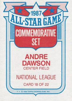 1988 Topps - Glossy All-Stars #18 Andre Dawson Back