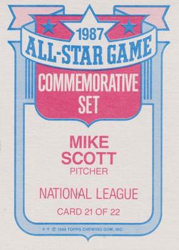 1988 Topps - Glossy All-Stars #21 Mike Scott Back