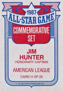 1988 Topps - Glossy All-Stars #11 Jim Hunter Back