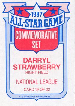 1988 Topps - Glossy All-Stars #19 Darryl Strawberry Back