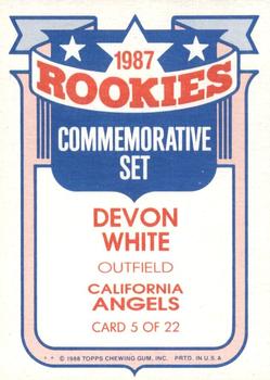 1988 Topps - Glossy Rookies #5 Devon White Back