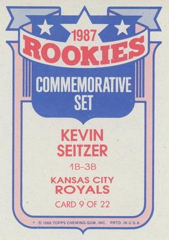 1988 Topps - Glossy Rookies #9 Kevin Seitzer Back