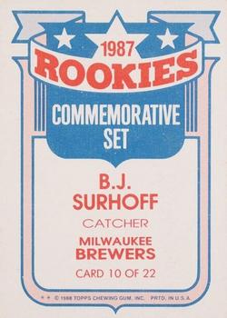 1988 Topps - Glossy Rookies #10 B.J. Surhoff Back